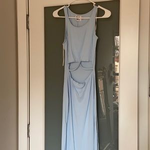 Baby Blue Cut Out Princesspolly Midi Dress